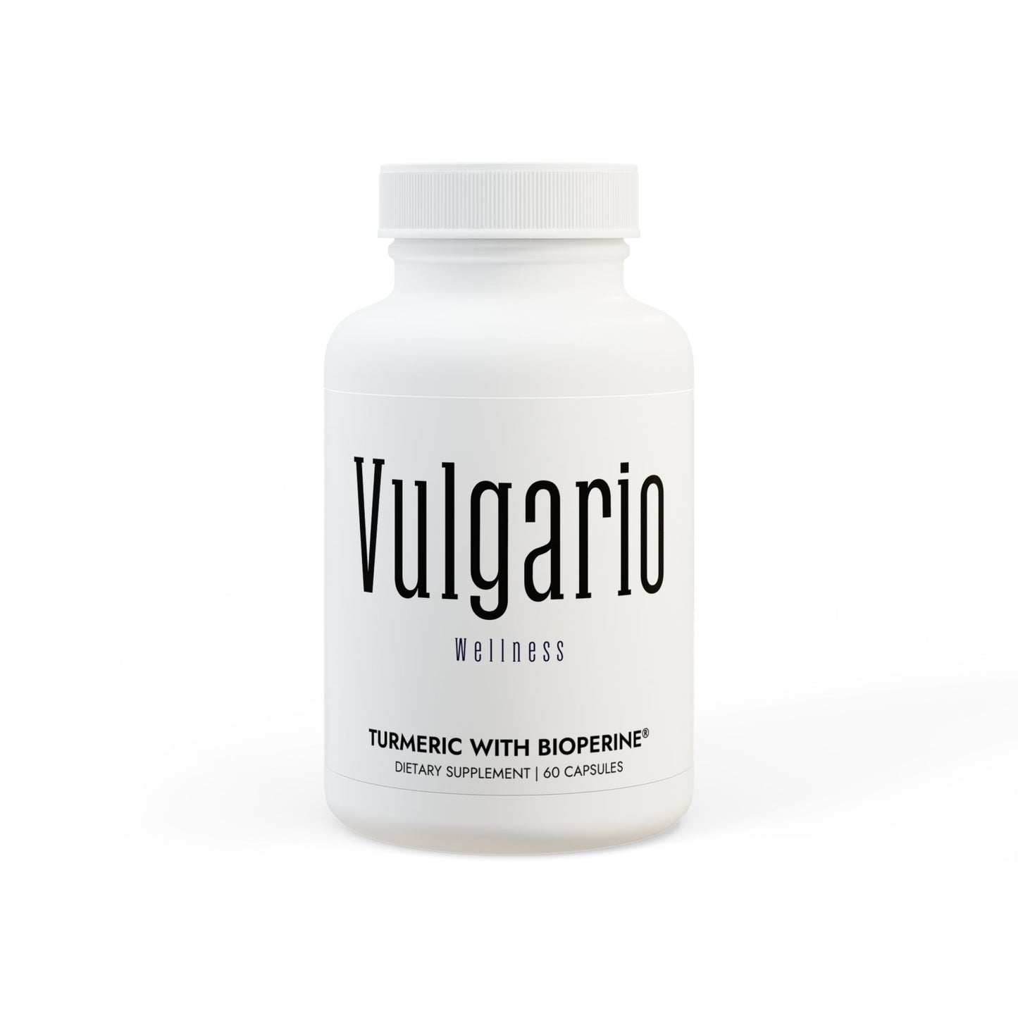 Vulgario Wellness: USA Collection: Turmeric with BioPerine® (Black Pepper Fruit Extract) Supplement (60 Capsules)