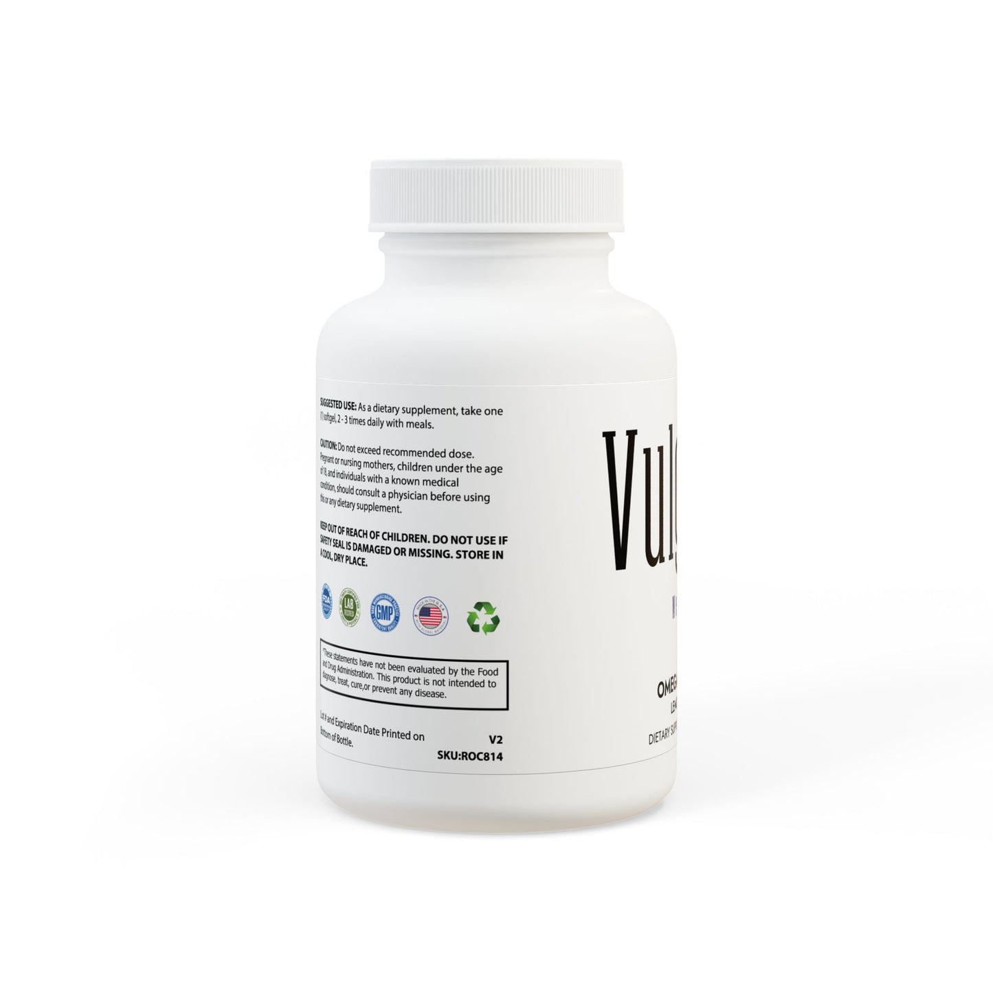 Vulgario Wellness: USA Collection: Omega 3 Fish Oil Supplement (60 Softgels)